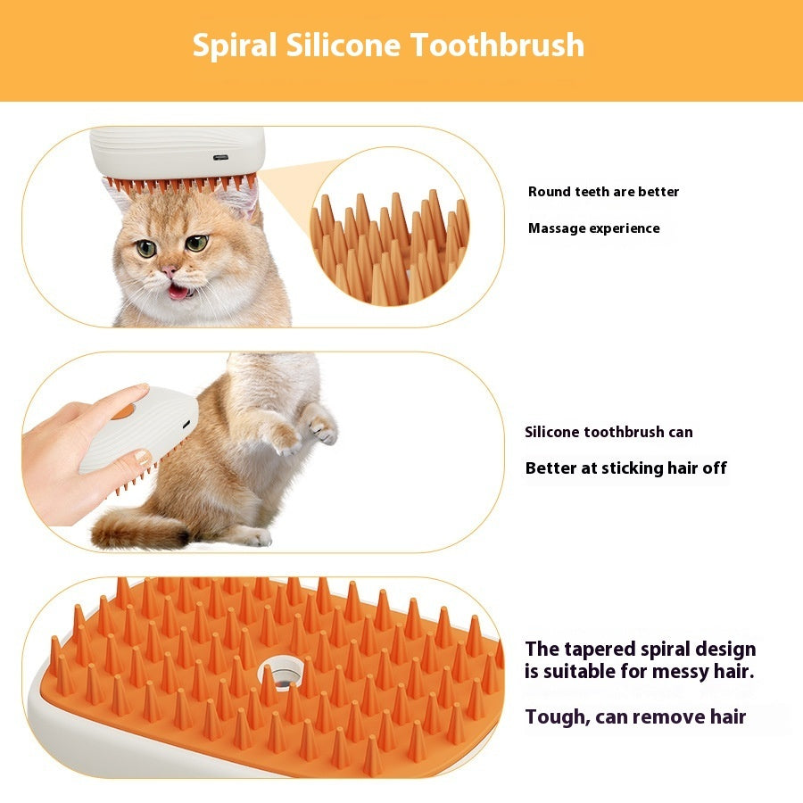 Brosse à vapeur rechargeable par USB pour animaux, peigne de massage par pulvérisation, accessoires de toilettage, brosse à vapeur pour chat, produits pour animaux