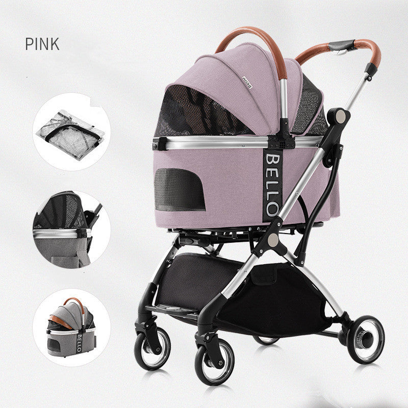 Poussette pour chien Chariot pliant universel à quatre roues pour chien Teddy
