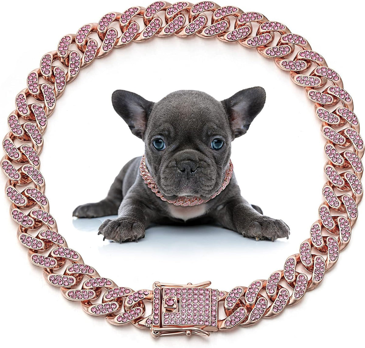 Collier pour chien en métal, chaîne pour chat, bijou avec cristaux pour animaux de compagnie, accessoires pour chiens et chats de petite, moyenne et grande taille