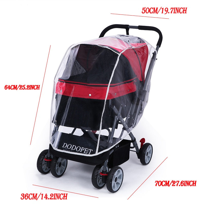 Housse de pluie pour poussette d'animaux, imperméable pour poussette de bébé, housse de pluie et coupe-vent pour poussette pour chien