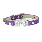 Cute Cat Traction Rope Crystal Diamond Bone Pet Collar