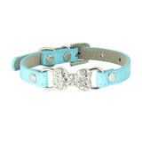 Cute Cat Traction Rope Crystal Diamond Bone Pet Collar