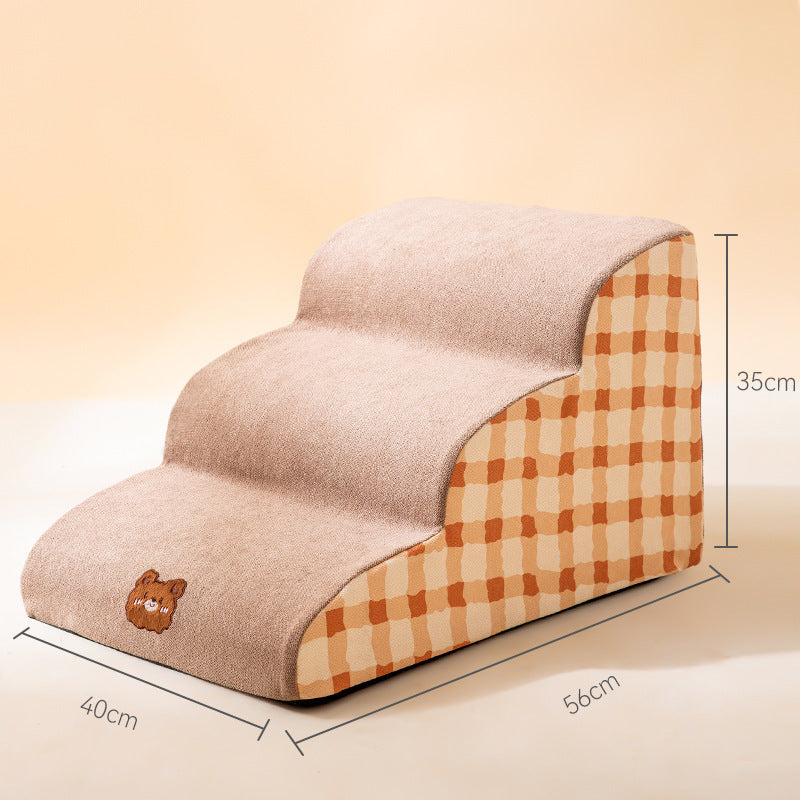Escalier pour petit chien avec marche en mousse déhoussable