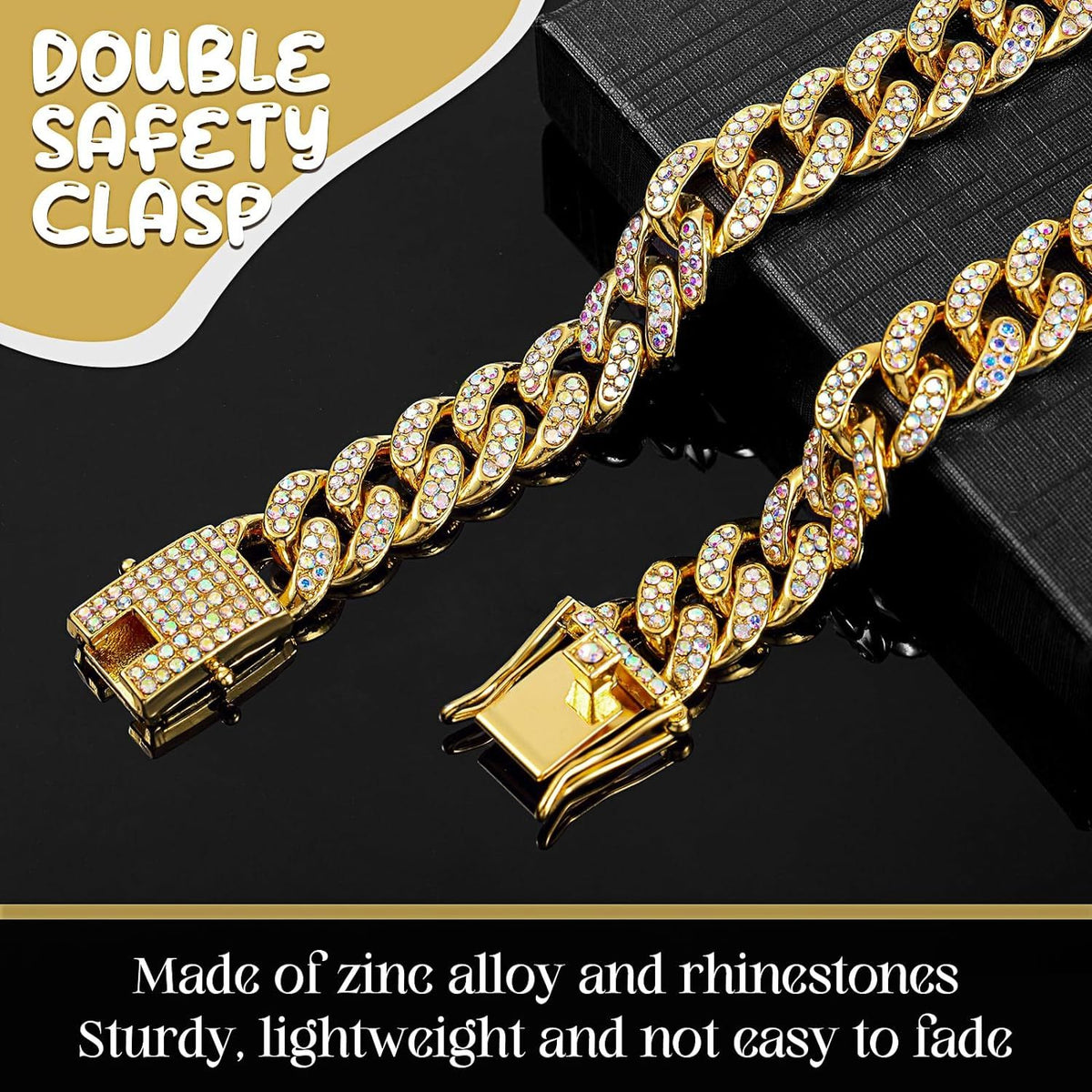 Collier pour chien en métal, chaîne pour chat, bijou avec cristaux pour animaux de compagnie, accessoires pour chiens et chats de petite, moyenne et grande taille