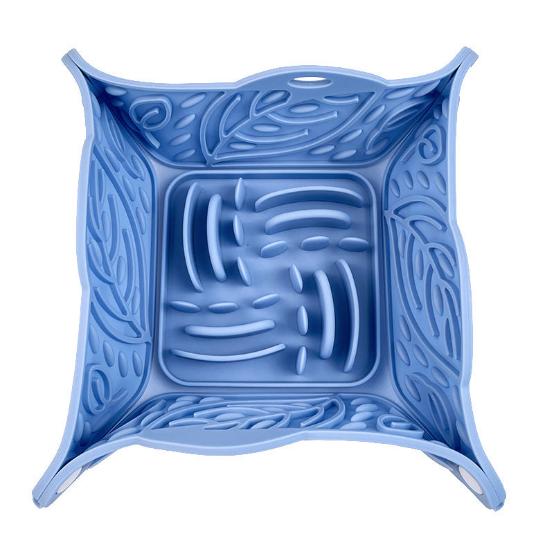 Gamelle pliable en silicone pour animaux de compagnie, mangeoire lente multifonctionnelle