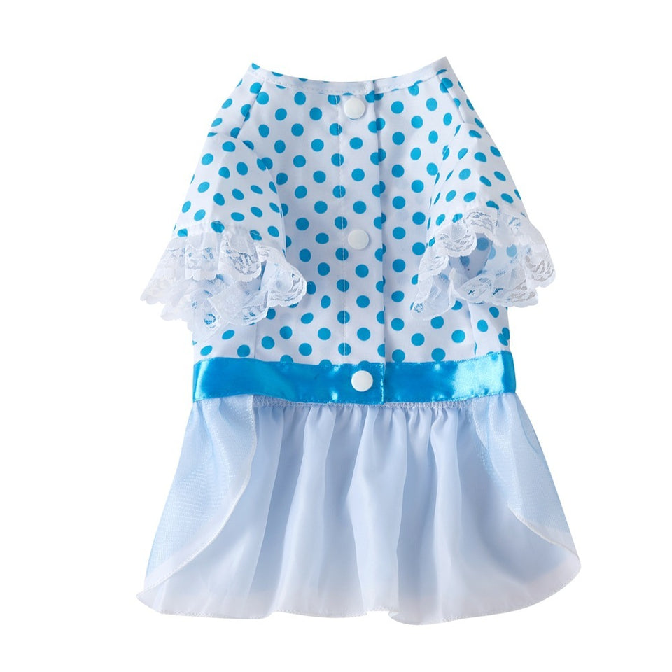Dog Clothes Pet Polka Dot Breathable Princess Tulle Skirt