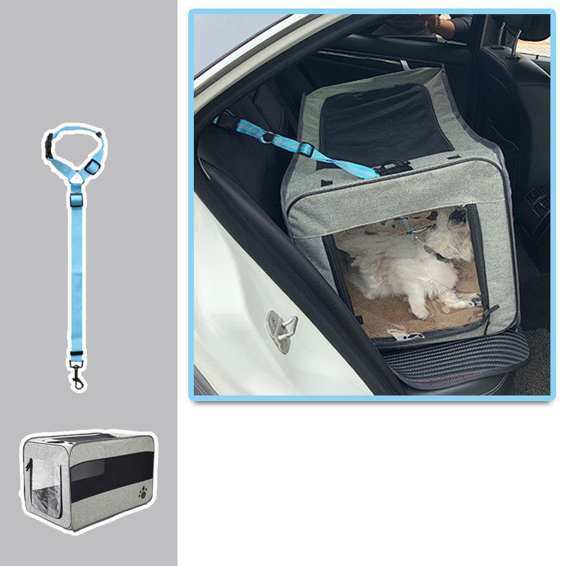 Sac de transport pour animaux de compagnie portable, sac pliable en tissu, cage de transport de voyage pour animaux de compagnie avec fermetures éclair de sécurité verrouillables