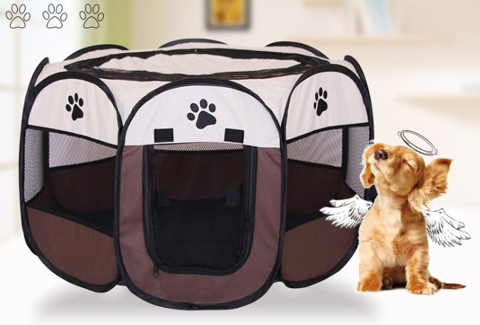 Parc pliable octogonal en tissu Oxford pour chat et chien