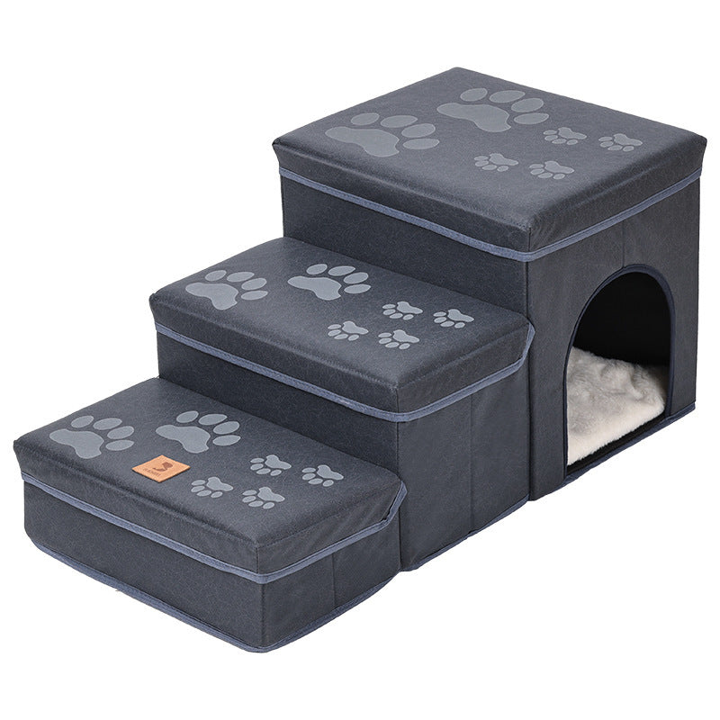 Cage chenil multifonctionnelle, escaliers pour chiens, lit supérieur, canapé, rampe pour chiots, fournitures pour animaux de compagnie