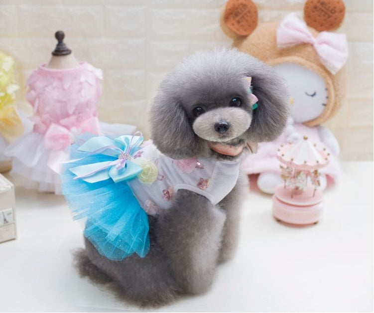 Jupe pour chien princesse tutu printemps-été robe Teddy en maille fine vêtements d'été pour chien