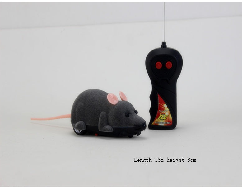 Nouvelle simulation de souris amusante en flocage électrique avec télécommande, emballage en boîte de couleur, jouet pour chat, fournitures pour animaux de compagnie, batterie intégrée