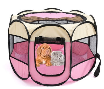 Parc pliable octogonal en tissu Oxford pour chat et chien