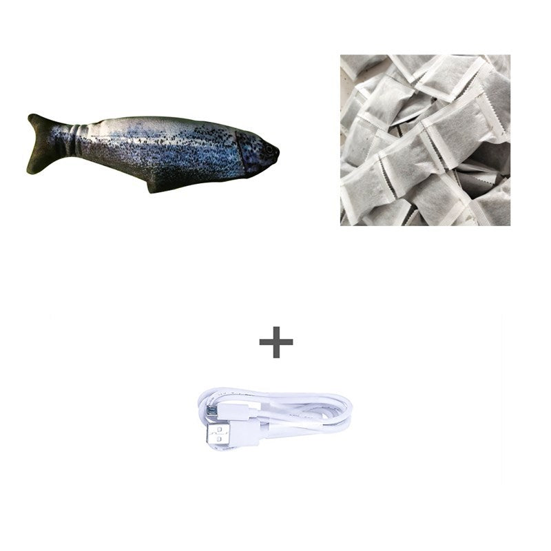 Version sans herbe à chat - Jouet électrique de simulation de poisson sauteur