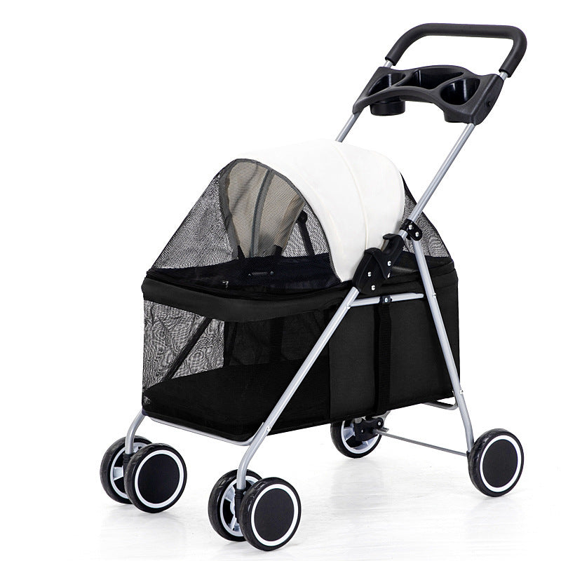 Poussette pour animaux de compagnie pliable légère pour chat, chien, lapin, installation facile, chariot