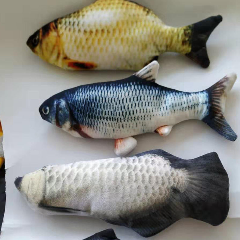 Version sans herbe à chat - Jouet électrique de simulation de poisson sauteur