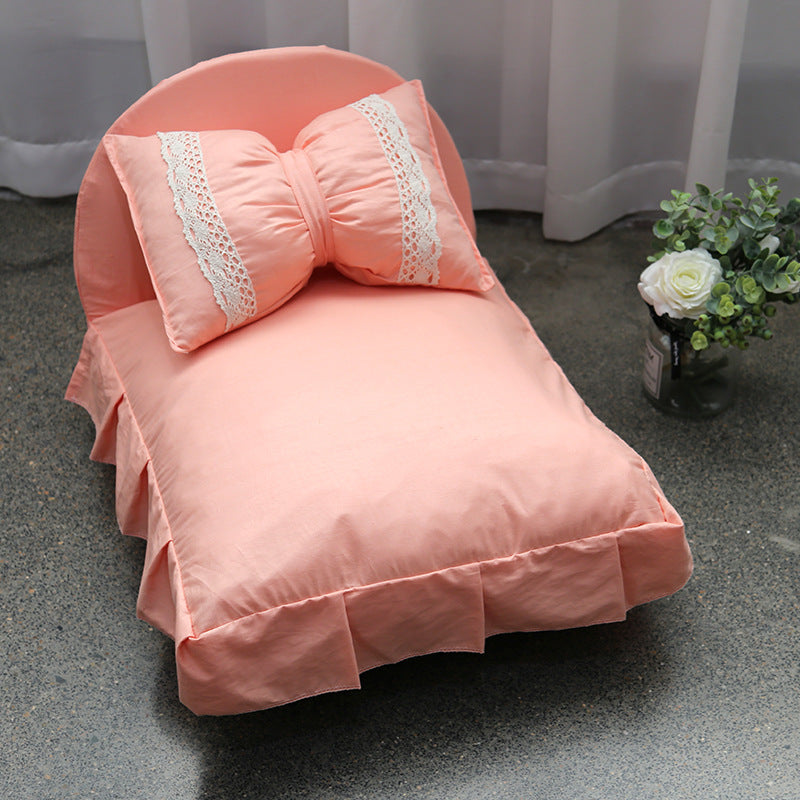 Panier pour animal de compagnie style princesse, déhoussable et lavable