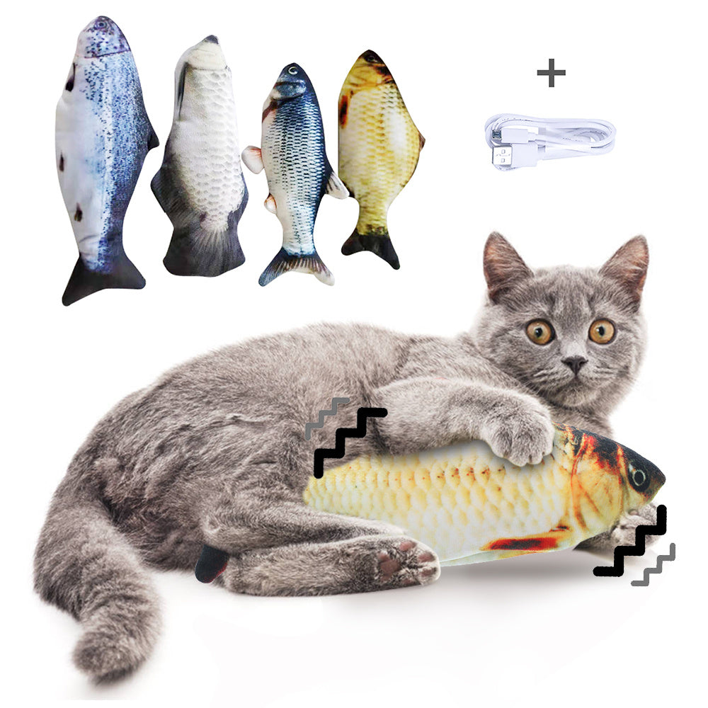 Version sans herbe à chat - Jouet électrique de simulation de poisson sauteur