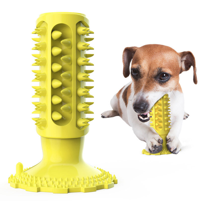 Brosse à Dents pour Chien Nettoyage des Dents Ventouse Bâtonnet Molaire Jouet à Mâcher pour Chien