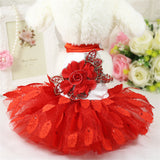 Dog Wedding Dress Shiny Tree Leaf Dress Red Big Purple Dress