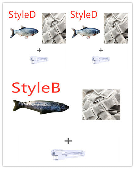 Version sans herbe à chat - Jouet électrique de simulation de poisson sauteur