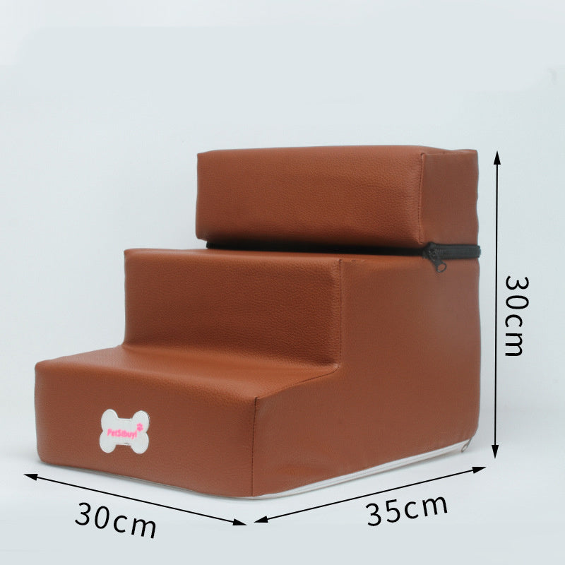 Factory Direct Sale Dog Stairs Pet Climbing Ladder Sponge Steps Small Dog Teddy On The Sofa Bed Climbing Ladder Can Be Customized