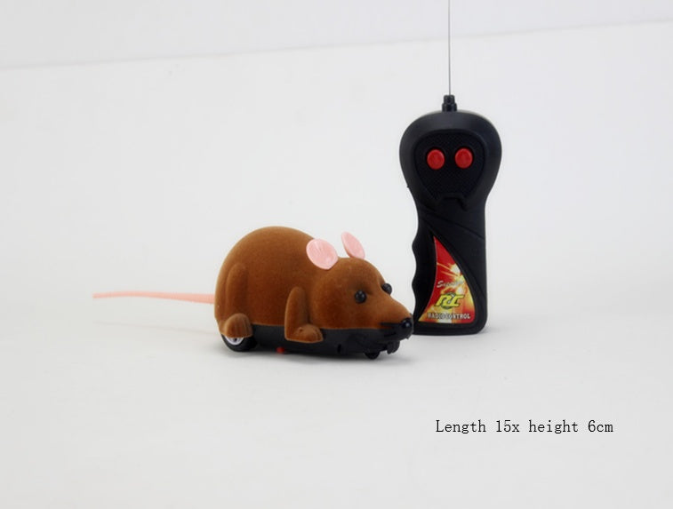 Nouvelle simulation de souris amusante en flocage électrique avec télécommande, emballage en boîte de couleur, jouet pour chat, fournitures pour animaux de compagnie, batterie intégrée