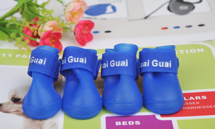 Bottes de pluie souples, antidérapantes et résistantes à l'usure pour animaux en silicone