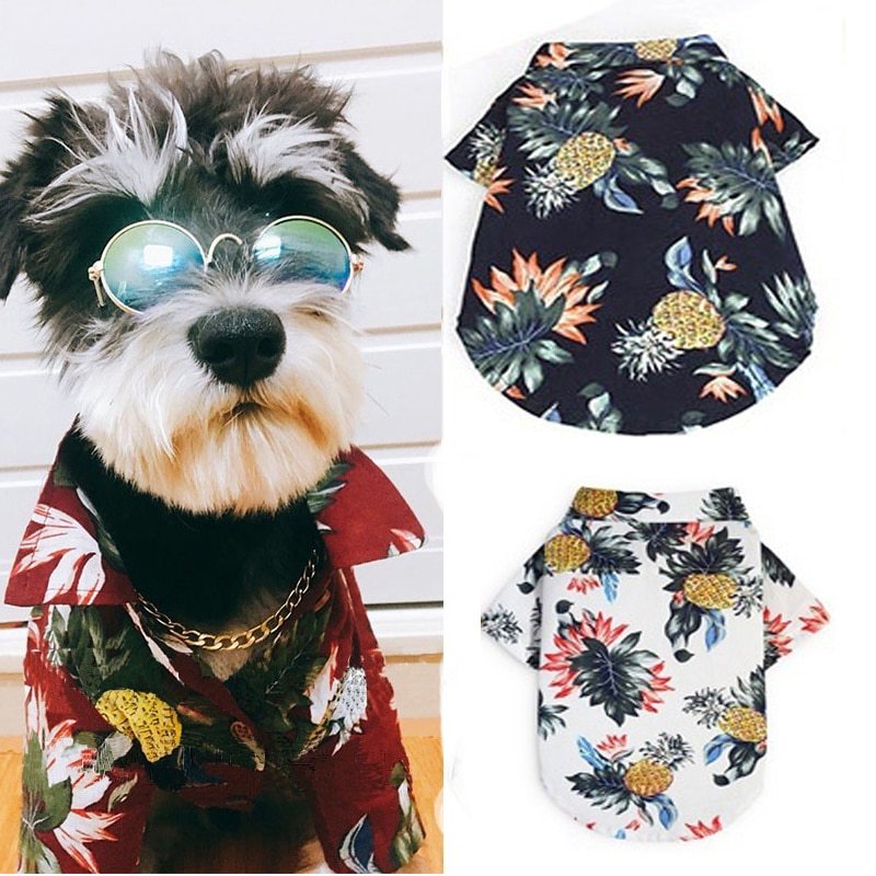 Hawaiian dog style shirt clothes