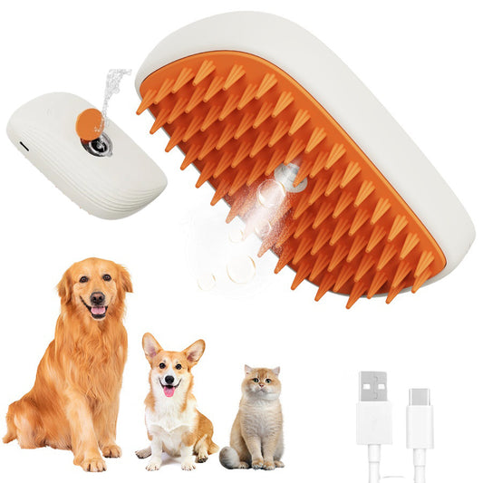 Brosse à vapeur rechargeable par USB pour animaux, peigne de massage par pulvérisation, accessoires de toilettage, brosse à vapeur pour chat, produits pour animaux