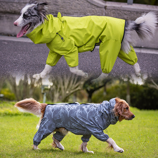Imperméable d'extérieur réfléchissant et étanche pour grands chiens et animaux de compagnie