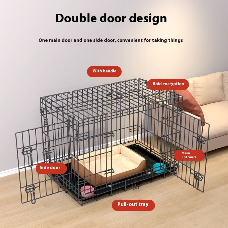 Encrypted Folding Dog Crate Large Cage Corgi And Shiba Inu Pet Cage