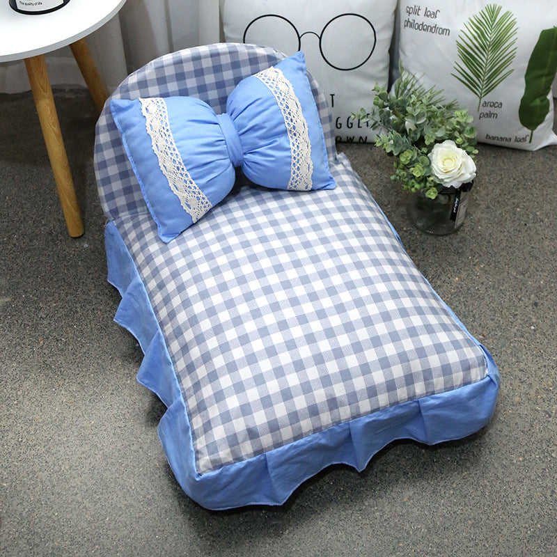 Panier pour animal de compagnie style princesse, déhoussable et lavable