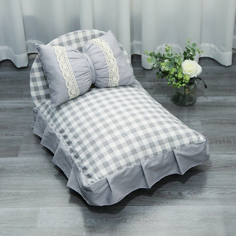 Panier pour animal de compagnie style princesse, déhoussable et lavable