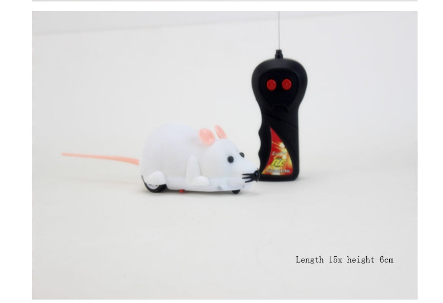 Nouvelle simulation de souris amusante en flocage électrique avec télécommande, emballage en boîte de couleur, jouet pour chat, fournitures pour animaux de compagnie, batterie intégrée