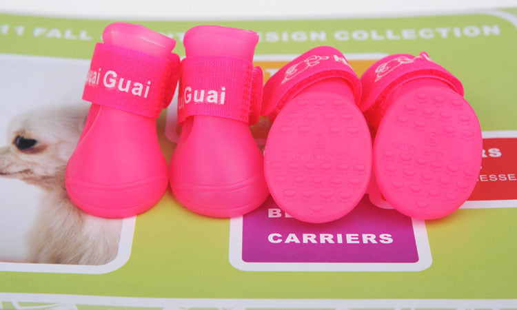 Bottes de pluie souples, antidérapantes et résistantes à l'usure pour animaux en silicone