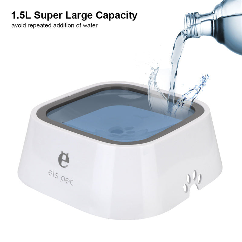 Bol à eau flottant pour chat et chien de 1,5 L, gamelle anti-éclaboussures, abreuvoir lent, fontaine pour animaux de compagnie en ABS et PP, fournitures pour chiens