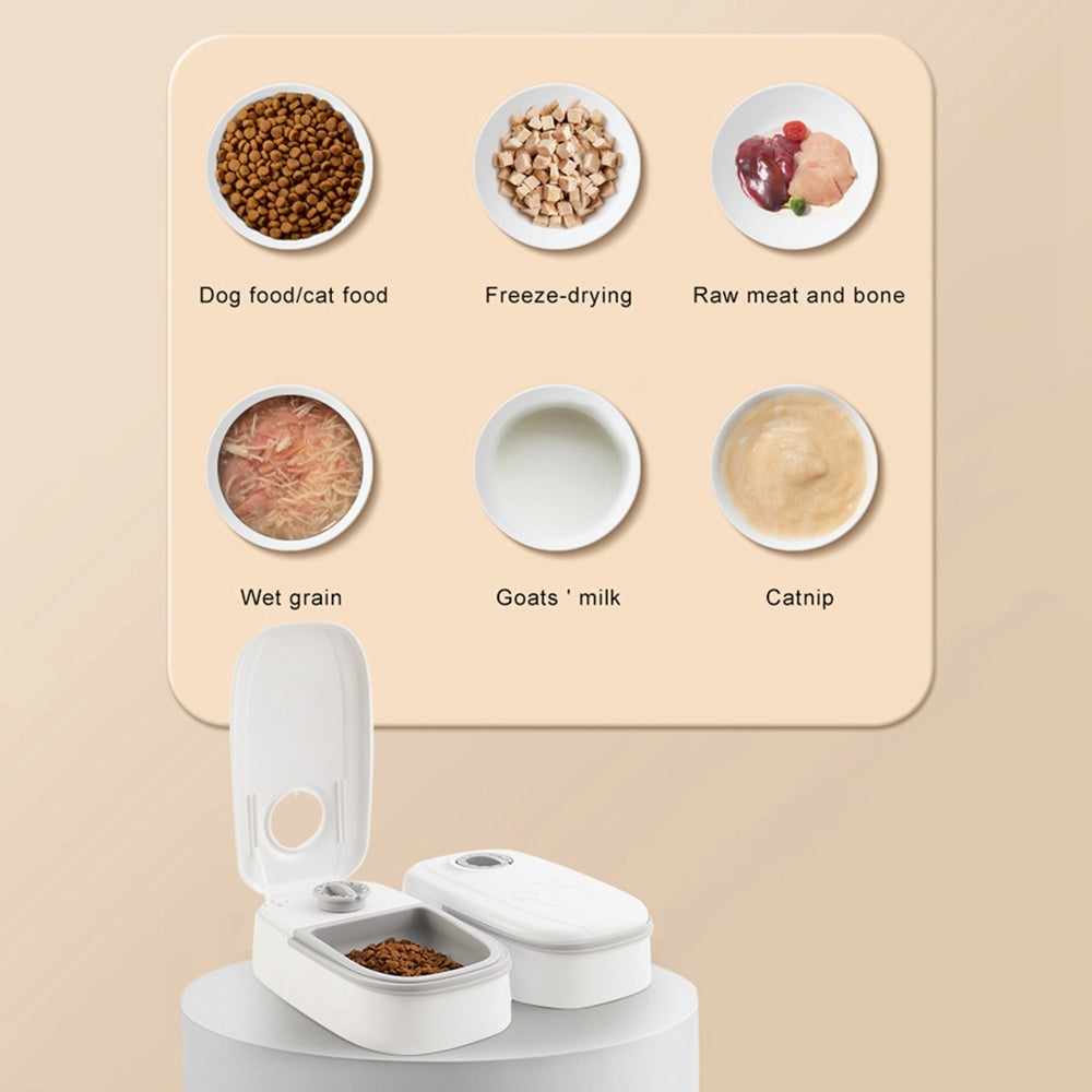 Distributeur automatique de nourriture intelligent pour chats et chiens avec minuterie et bol en acier inoxydable, fournitures pour animaux de compagnie