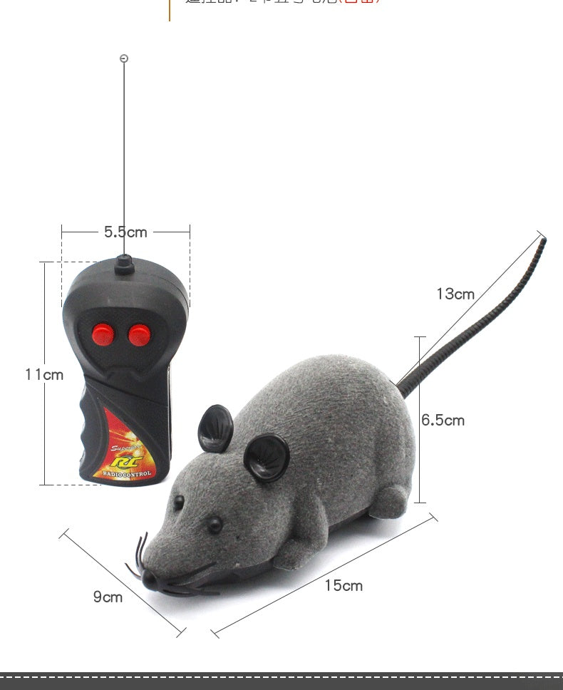 Nouvelle simulation de souris amusante en flocage électrique avec télécommande, emballage en boîte de couleur, jouet pour chat, fournitures pour animaux de compagnie, batterie intégrée