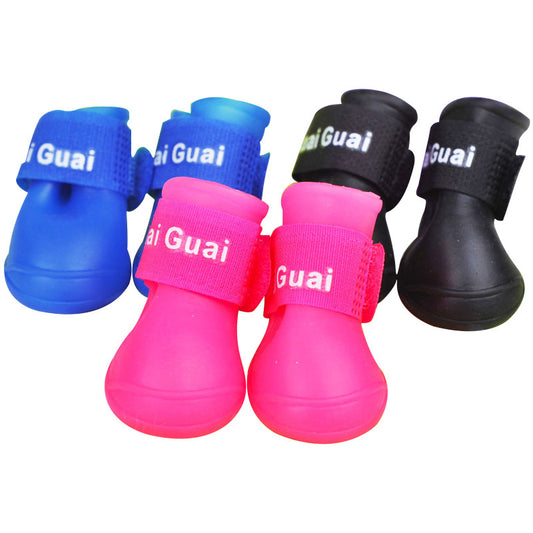 Bottes de pluie souples, antidérapantes et résistantes à l'usure pour animaux en silicone