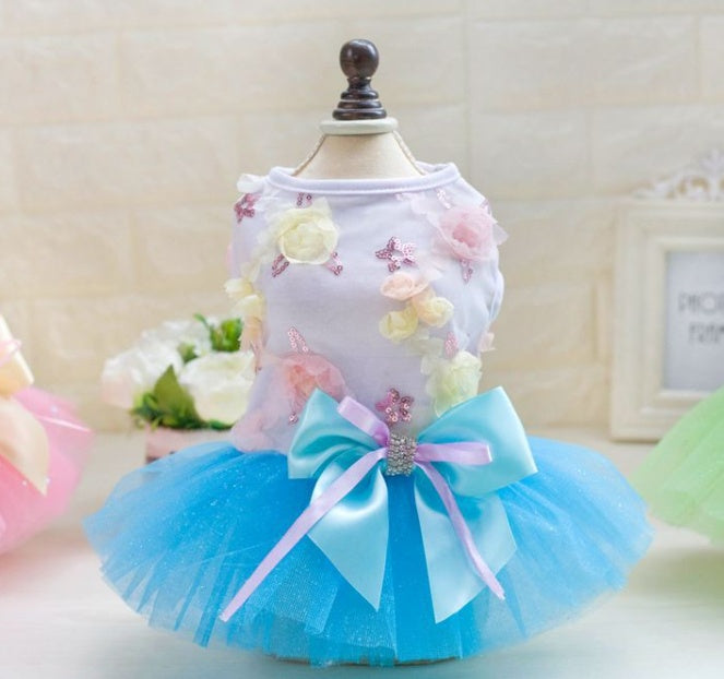 Jupe pour chien princesse tutu printemps-été robe Teddy en maille fine vêtements d'été pour chien