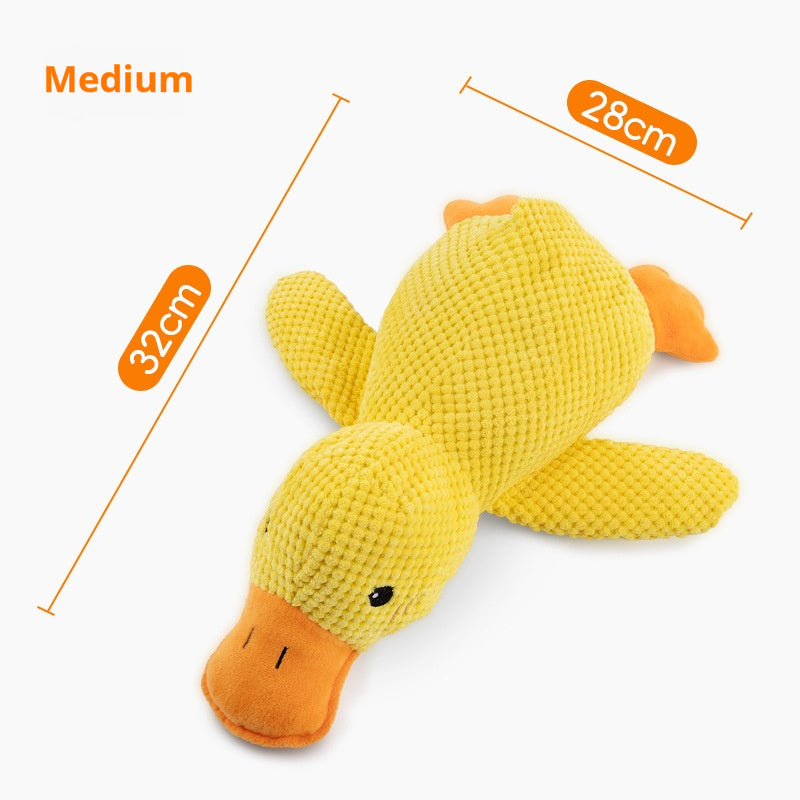 Jouet en Peluche pour Animaux de Compagnie, Canard Apaisant pour Chien, Jouets en Peluche Canard, Jouet à Mâcher Couineur pour Chiot, Jouet Oreiller à Mâcher pour le Nettoyage des Dents des Animaux de Compagnie, Fournitures pour Animaux de Compagnie
