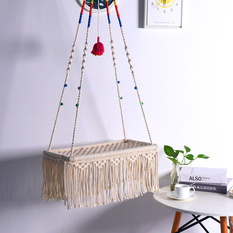 Balancelle pour chat en macramé, lit suspendu pour animal de compagnie en corde de coton