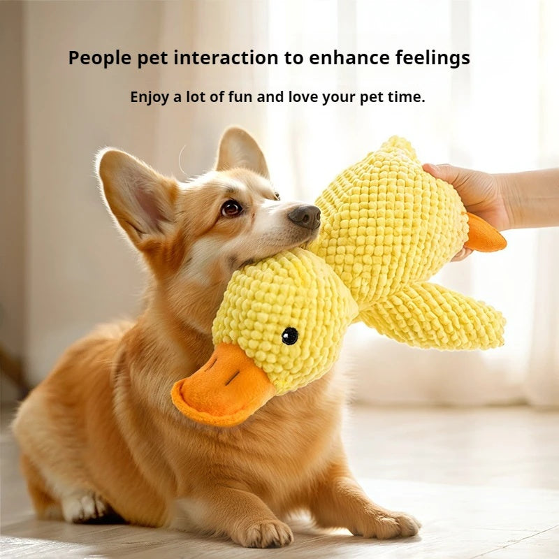 Jouet en Peluche pour Animaux de Compagnie, Canard Apaisant pour Chien, Jouets en Peluche Canard, Jouet à Mâcher Couineur pour Chiot, Jouet Oreiller à Mâcher pour le Nettoyage des Dents des Animaux de Compagnie, Fournitures pour Animaux de Compagnie