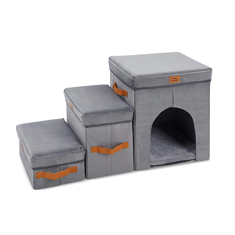 Escalier pliable de rangement pour animaux de compagnie