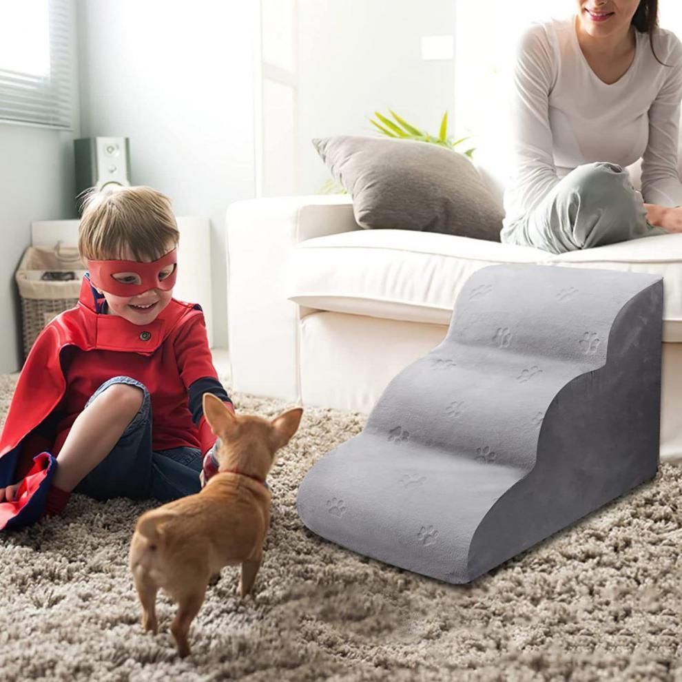 Pet Step Chien Escalier Lit Antidérapant Marches Amovible et Lavable Chaton Petit Chien Canapé de Chevet Fournitures pour Animaux de Compagnie