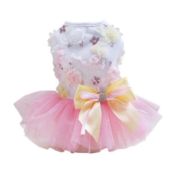 Jupe pour chien princesse tutu printemps-été robe Teddy en maille fine vêtements d'été pour chien