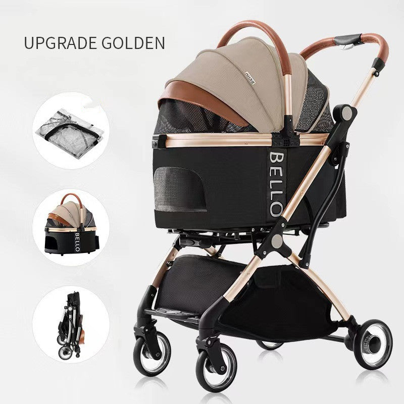 Poussette pour chien Chariot pliant universel à quatre roues pour chien Teddy