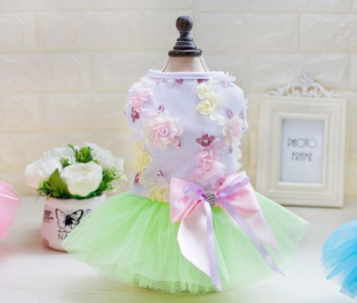 Jupe pour chien princesse tutu printemps-été robe Teddy en maille fine vêtements d'été pour chien
