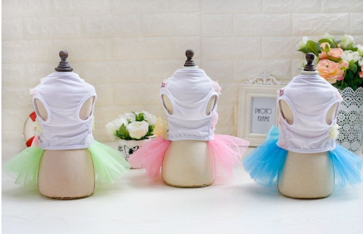 Jupe pour chien princesse tutu printemps-été robe Teddy en maille fine vêtements d'été pour chien