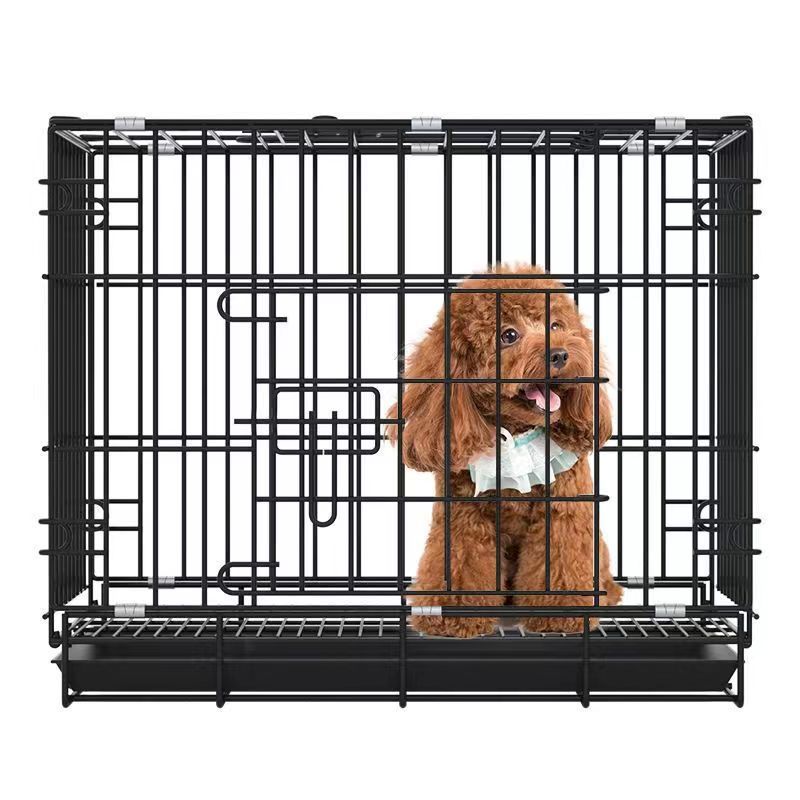 Cage pour petit chien, niche pour chiot, cage pour chat avec bac à litière séparé, taille moyenne